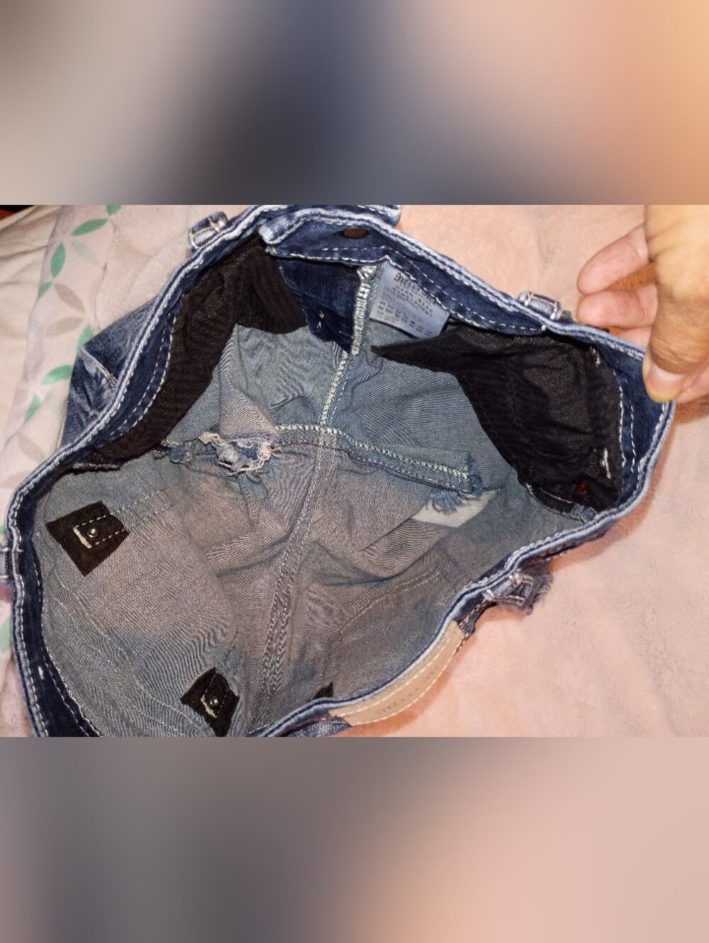 Miss me Ripped Distressed Blue Denim Jean Signature M High Rise Midi-Shorts - Picture 11 of 13